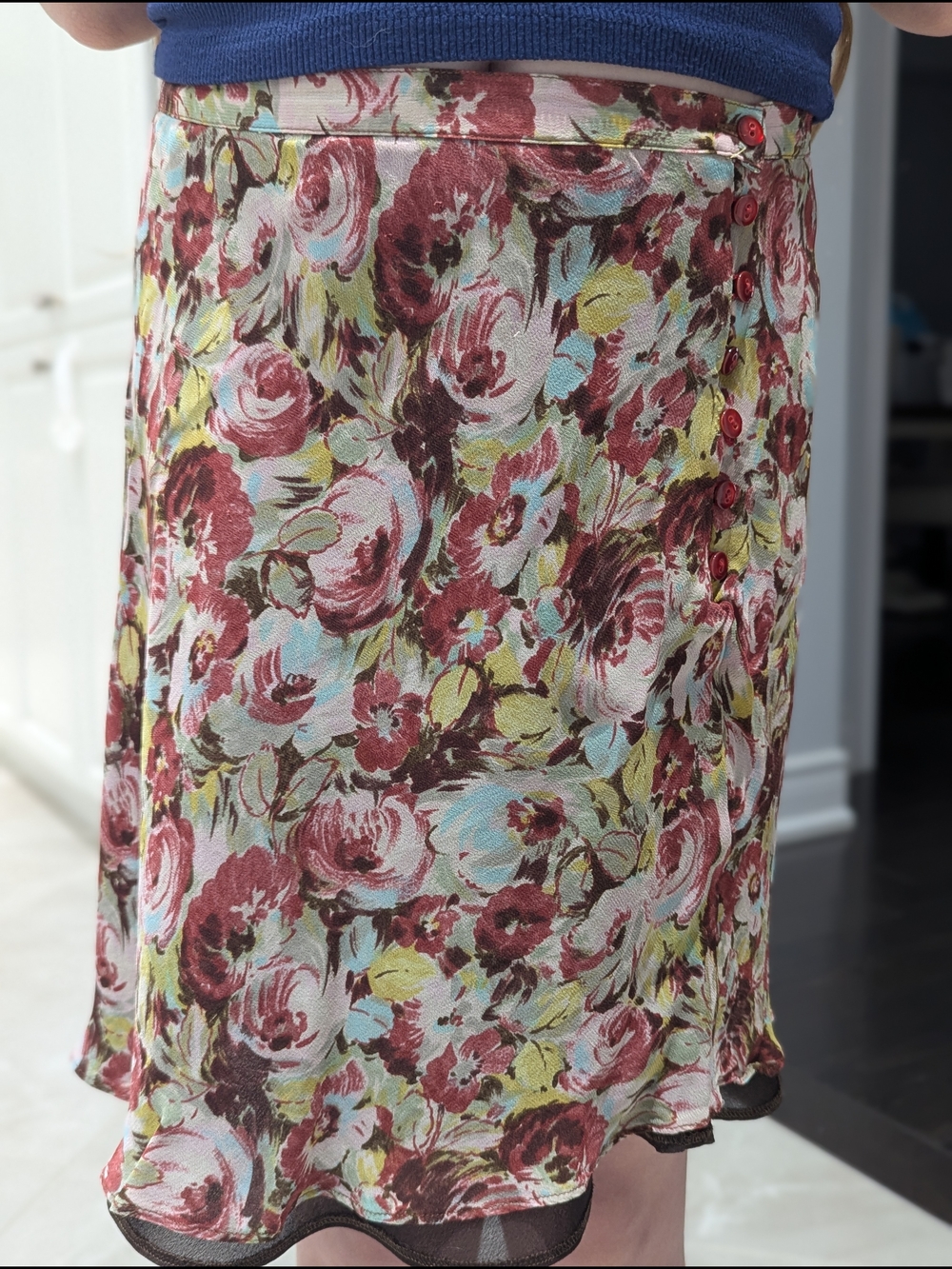 Vintage Cacharel Silk Floral A-Line Skirt – Size 38 (US XS)